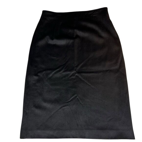MaxMara Virgin Wool Pencil Skirt Black Size 8 High Waist Italian Made - Picture 11 of 11